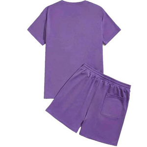 High Quality Men Summer Plus Size Shirt Shorts <b>Set</b> 100% Cotton Material Lightweight Quickdry Customized Logo Printing OEM - Product Image 6