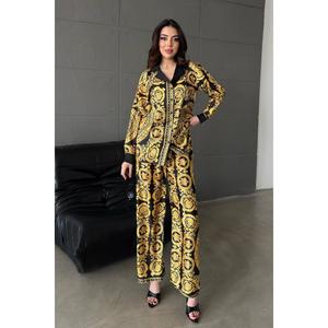 Yellow Shirt And Printed <b>Trousers</b> Set - Yellow - Product Image 1