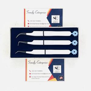 Pinces à épiler professionnelles en acier inoxydable, pointe en fibre à prise diamantée nano, 45/75/90 degrés, pinces à épiler pour extensions de cils en volume - Product Image 3