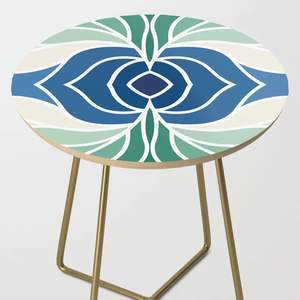 Metal Stand Various Design Antique <b>Wooden</b> with Enamel Printed Dining Room Furniture Round Dining Table - Product Image 5