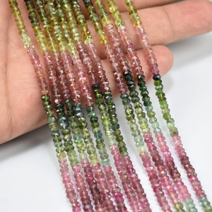 AAA Quality Multi Tourmaline Faceted Rondelle Beads 3.5mm Loose Gemstone Beads 13 Inch Strand for Jewelry Production - Product Image 3