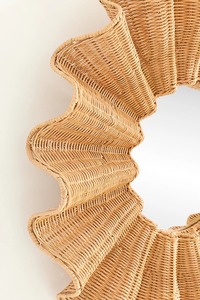 Espejo de Pared Redondo de Ratán Tejido a Mano, Marco de Mimbre Natural, Decoración Boho para el Hogar, Espejo Ecológico Hecho a Mano para la Sala de Estar - Product Image 2