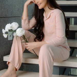 Conjunto de Pijama de Algodón Suave para Mujer, Ropa de Dormir Cómoda y Transpirable, Traje de Dormir Holgado y Relajante - Product Image 2