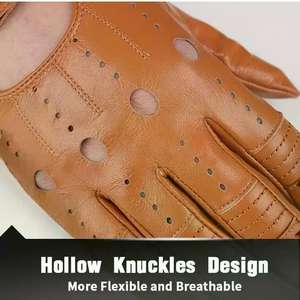 Gants de conduite en cuir de chèvre confortables et ajustés, vente chaude, logo personnalisé, nouveau design d'hiver avec cuir véritable - Product Image 2