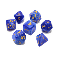 Ensemble de dés de jeu de rôle en acrylique polyédrique avec logo personnalisé fait main, ciel étoilé