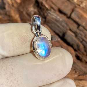 Colgante de piedra lunar natural, plata de ley 925, collar de piedras preciosas hecho a mano, joyería para mujer, regalo. - Product Image 4