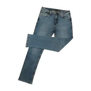 กางเกงยีนส์เดนิมทรงสลิมฟิตสำหรับผู้ชาย ผ้าฝ้าย 98% สแปนเด็กซ์ 2% ยืดได้ ซิปหน้า 5 กระเป๋า สีพื้น ลำลอง - Product Image 2