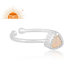 แหวนเงินแท้ประดับพลอยลาบราดอไรต์ธรรมชาติ ดีไซน์ปรับขนาดได้ รุ่นใหม่มาแรงปี 2026 เครื่องประดับสั่งทำพิเศษสำหรับผู้หญิง ของขวัญสำหรับเธอ - Product Image 3