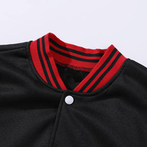 Veste universitaire vierge de créateur avec logo personnalisé pour homme Streetwear rouge et noir Vestes universitaires en cuir pour hommes avec broderie de baseball - Product Image 4