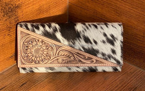 Nouveau Western élégant en cuir usiné à la main femmes embrayages conçus sacs à main vente chaude véritable cuir de vachette mince porte-carte portefeuilles - Product Image 2