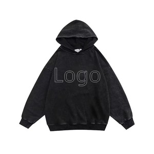 Sweat-shirt à capuche pour homme, style streetwear vintage, lavage à l'acide, tissu en molleton français, sweat-shirt lavé - Product Image 2