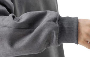 Sudaderas de algodón de peso pesado para hombre con logotipo personalizado al por mayor, sudaderas de manga larga Vintage personalizadas de fábrica bordadas con cuello holgado forrado - Product Image 5