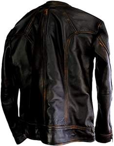 Chaqueta Bomber de Cuero Negra para Hombre de Primera Calidad con Diseño Casual y Elegante para Invierno, Cuello Alto Moderno, Impermeable y con Logotipo Frontal - Product Image 2