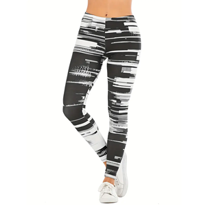 Vente en gros Leggings élastiques décontractés en cuir PU taille haute pour femmes Logo personnalisé Poches Tissu tricoté Résistance aux accrocs Tout - Product Image 1