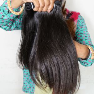 Indien Remy Soyeux Droite Vague Naturelle Vendeurs Cuticule Aligné Noir Couleur En Gros Bundles Fabrique Des Extensions De Cheveux Humains - Product Image 1