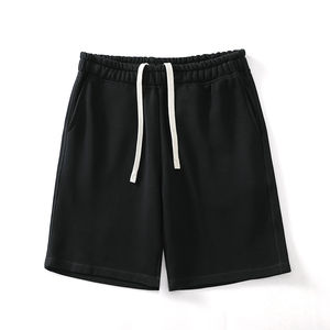 Shorts décontractés personnalisés pour hommes Sports d'été Running Cotton Terry Fabric Black Sweat Shorts Men - Product Image 1