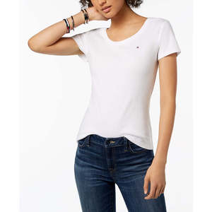 T-shirt da donna Tommy Hilfiger girocollo in cotone jersey bianco stile Y2K con motivo personaggio animato, taglie dalla XS alla 3XL - Product Image 1