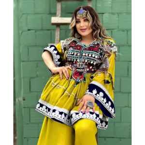 ศิลปะการปะติดพื้นสไตล์วินเทจคุณภาพสูงแขนยาวแบบดั้งเดิมงานแฮนด์เมดสไตล์ Afghan kuchi แฟชั่นดีไซน์ใหม่2025 - Product Image 3