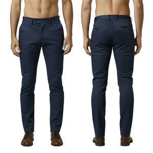 Pantalon de mode urbaine pour homme en toile légère et cuir de vachette véritable PU, à braguette boutonnée et taille élastique - Product Image 6