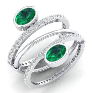 Anillos de Compromiso de Oro Sólido de 14K y 18K Hechos a Medida por REYES, con Moissanita Certificada por GRA, Joyería Fina para Mujer, Gema de Esmeralda Natural - Product Image 2