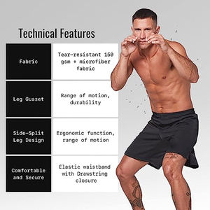 Pantalones Cortos de Lucha MMA para Hombre, Negros, 100% Microfibra, Cierre Elástico, para UFC, BJJ, Grappling, Jiu Jitsu, con Logotipo Personalizado - Product Image 3