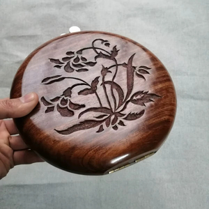 Bolso de Mano de Madera Estilo Étnico, Diseño Redondo, Elegante, con Cierre Magnético, Bolso de Noche de Moda India - Product Image 1