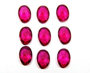 7x5 MM Oval Flawless Red <strong>Ruby</strong> Gemstone 10 Pcs Lot For Jewelry Use Synthetic corundum
