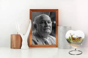 Deer Print Design Urn | Mini <b>Heart</b> Cremation Urn with Stand & Premium <b>Box</b> | Honor Your Loved One with Urn <b>Heart</b> <b>Shaped</b> - Product Image 3