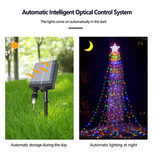 <span class=keywords><strong>Navidad</strong></span> impermeable al aire libre Solar Powered 180/350 LED Star String Lights 8 modos remoto con clasificación IP65 para luces <span class=keywords><strong>de</strong></span> árbol - Product Image 4