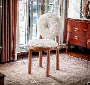 Estilo moderno Silla redonda de madera única con acento Restaurante Hotel Silla de ocio de lujo Silla de comedor de madera maciza - Product Image 2