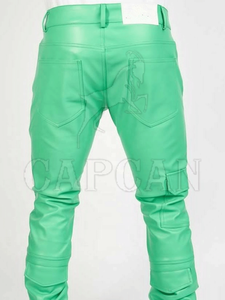 Pantalon pour homme en cuir véritable 100% taille mi-haute avec logo personnalisé, imperméable, respirant, léger, marque privée, fabriqué au Pakistan - Product Image 3