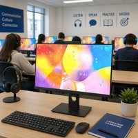 Wholesale OEM 23.8 27 inch Height Adjustable All in One Desktop Computer Intel Core i7 i9 IPS Windows 11 AIO PC School Lab