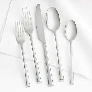 Ensemble de couverts en acier inoxydable fini argent 5 pièces avec longue poignée pour ensemble de couverts de vaisselle de maison et de restaurant - Product Image 3