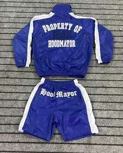 Conjunto corto cortavientos con logotipo personalizado para hombre, nailon transpirable cómodo, precio razonable al por mayor para el verano - Product Image 4