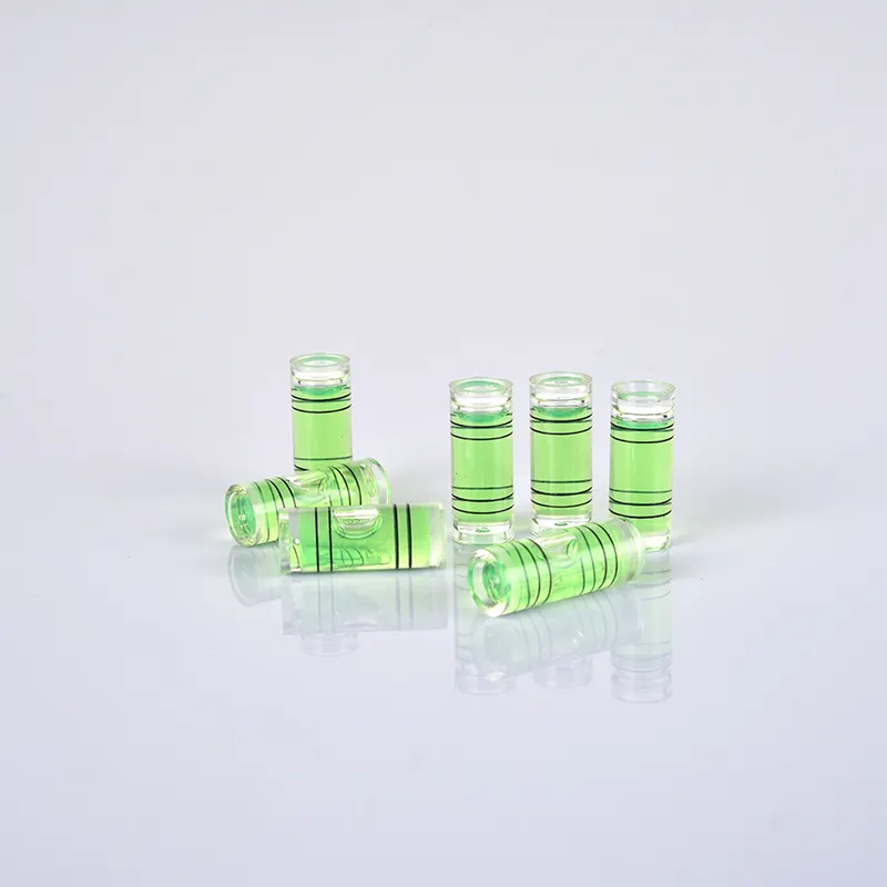 Flacons de niveau cylindrique, flacons de niveau à bulle personnalisables pour la couleur, la taille et la ligne de bulles de haute précision
