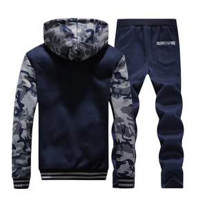 Nouvelle mode pour hommes 100% Polyester décontracté deux pièces ensemble vente en gros entraînement imperméable survêtements vêtements de Sport pour l'hiver grande taille - Product Image 2