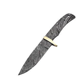 Lame vierge en acier de damas forgé à la main, pour l'industrie des couteaux Sm, 9.00 pouces, avec traversin en laiton (smk1985) - Product Image 1