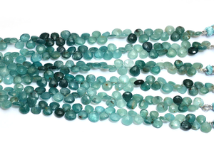 AAA Grandidierite 5mm-6mm Facetado Corazón Briolette Beads | 8 "Strand | Natural Rare Grandidierite Semi Precious Gemstone Briolette - Product Image 3