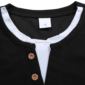 Nouveau printemps automne à la mode chemise boutonnée mince à manches longues couleur unie col montant brodé tailles techniques pour hommes - Product Image 6