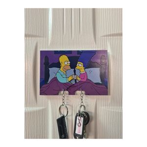 Simpsons forma in legno amore senza tempo: portachiavi a tema Homer & Marge - Product Image 3