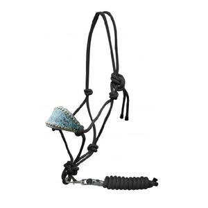 Brida de Cuero Genuino Ajustable para Caballo, Cabestro de Cuero Repujado, Cabestro de Cuero Anatómico para Caballo - Product Image 1