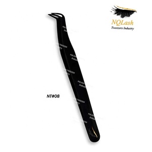 Pince à épiler en acier inoxydable pour Extension de cils, en forme de L, avec Logo personnalisé NQLASH - Product Image 5