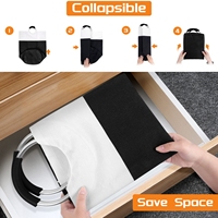 Panier à linge autoportant pliable avec poignées, panier en tissu pour le linge