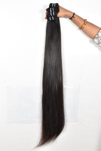 100% Remy couleur naturelle vierge indienne cheveux humains bruts meilleure qualité soyeux droite 8-32 pouces lâche vague profonde vague naturelle Machine - Product Image 2