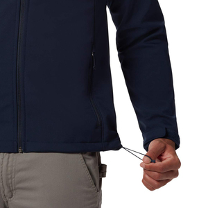 <b>Men's</b> Winter Softshell Hooded <b>Jacket</b> with Zipper & UV Protection Enhanced Durability for Outdoor Sports Front Logo Position - Product Image 4