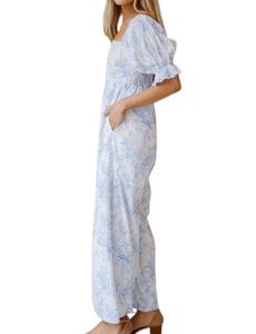 Combinaison blanche et bleue tendance pour femmes de qualité exportée à la mode Robe pour femmes taille ample à vendre d'Inde - Product Image 5