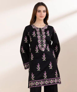 2025 Logo personnalisé brodé Dobby imprimé cousu Kurtis Simple OEM tenue de fête décontractée pour les mariages pakistanais - Product Image 5