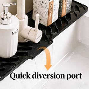 <b>Silicone</b> Faucet Handle Drip Catcher Tray <b>Mat</b> Eco-Friendly Waterproof Drying <b>Mat</b> Kitchen Sink Splash Guard Kitchen Counter - Product Image 3