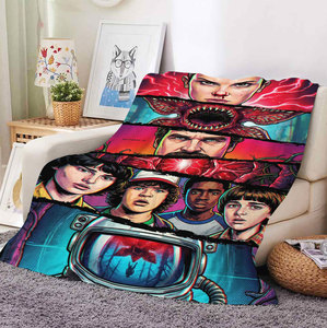 <span class=keywords><strong>Nueva</strong></span> Manta de Franela Suave y Acogedora con Diseño de Stranger <span class=keywords><strong>Things</strong></span>, Color Gris Claro, Venta al Por Mayor - Product Image 2