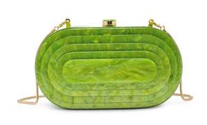 Bolso de cena de vestido de diamante Resina epoxi hojas flor círculo mano-mano bolso de moda con precio asequible - Product Image 5